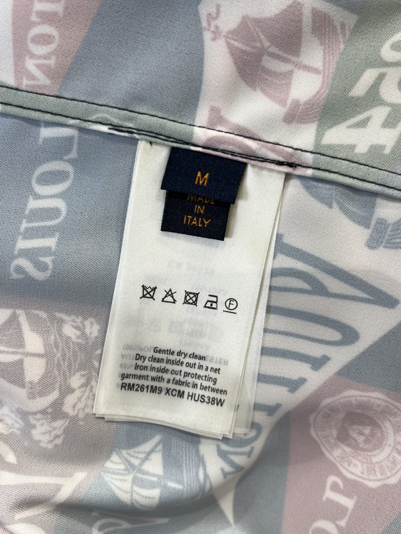 LV Logo All-Over Print Lapel Short-Sleeve Shirt 8