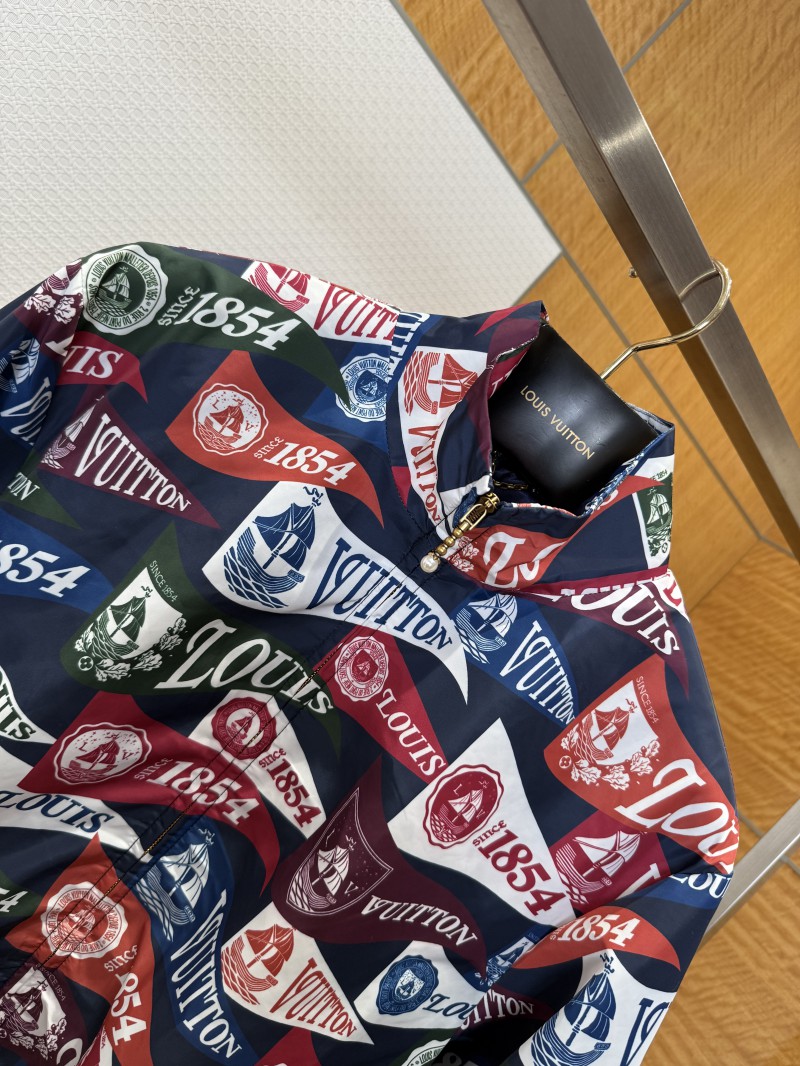 LV Long-Sleeve Stand Collar All-Over Print Jacket 2