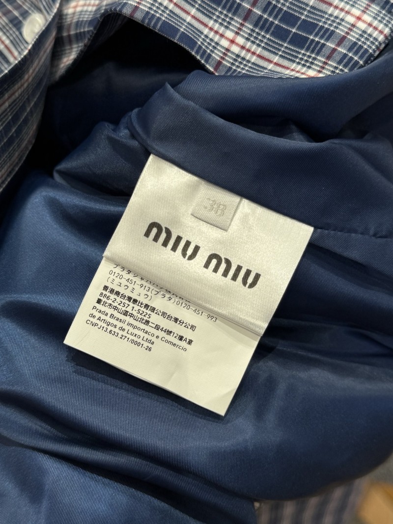 Miu Miu Checkered Lapel Single-Breasted Jacket 8