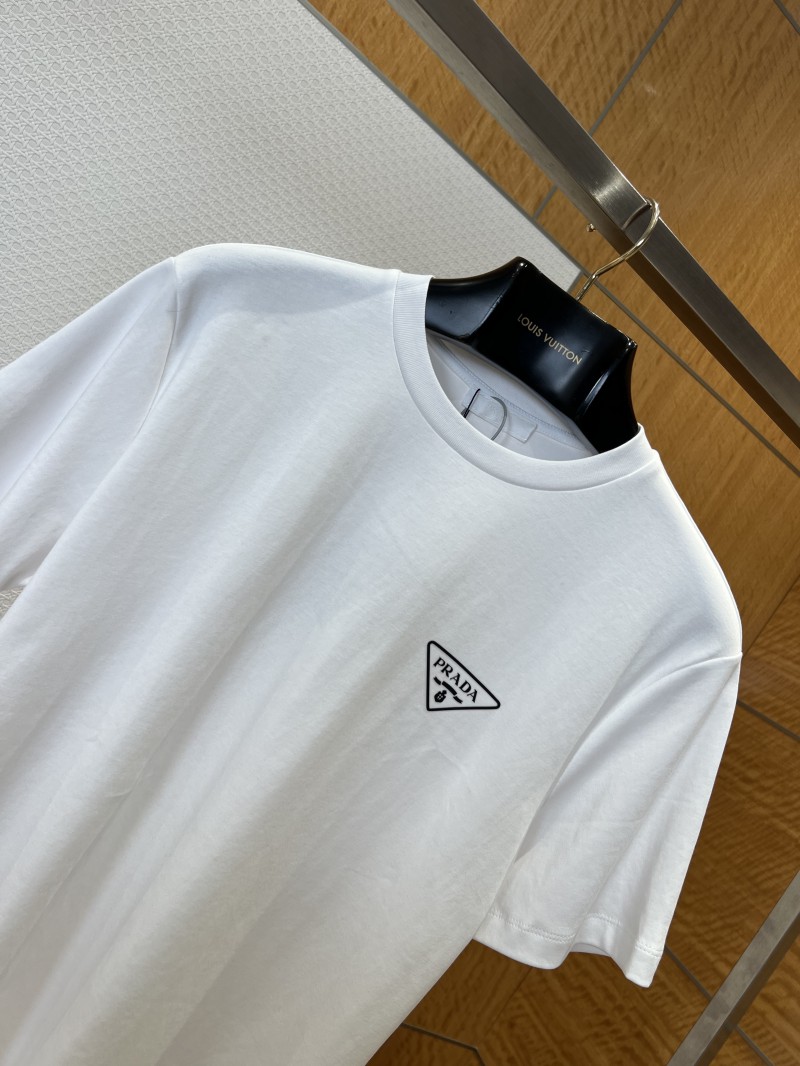 Prada Classic Triangle Logo Crew Neck Short Sleeve T-Shirt 1 2