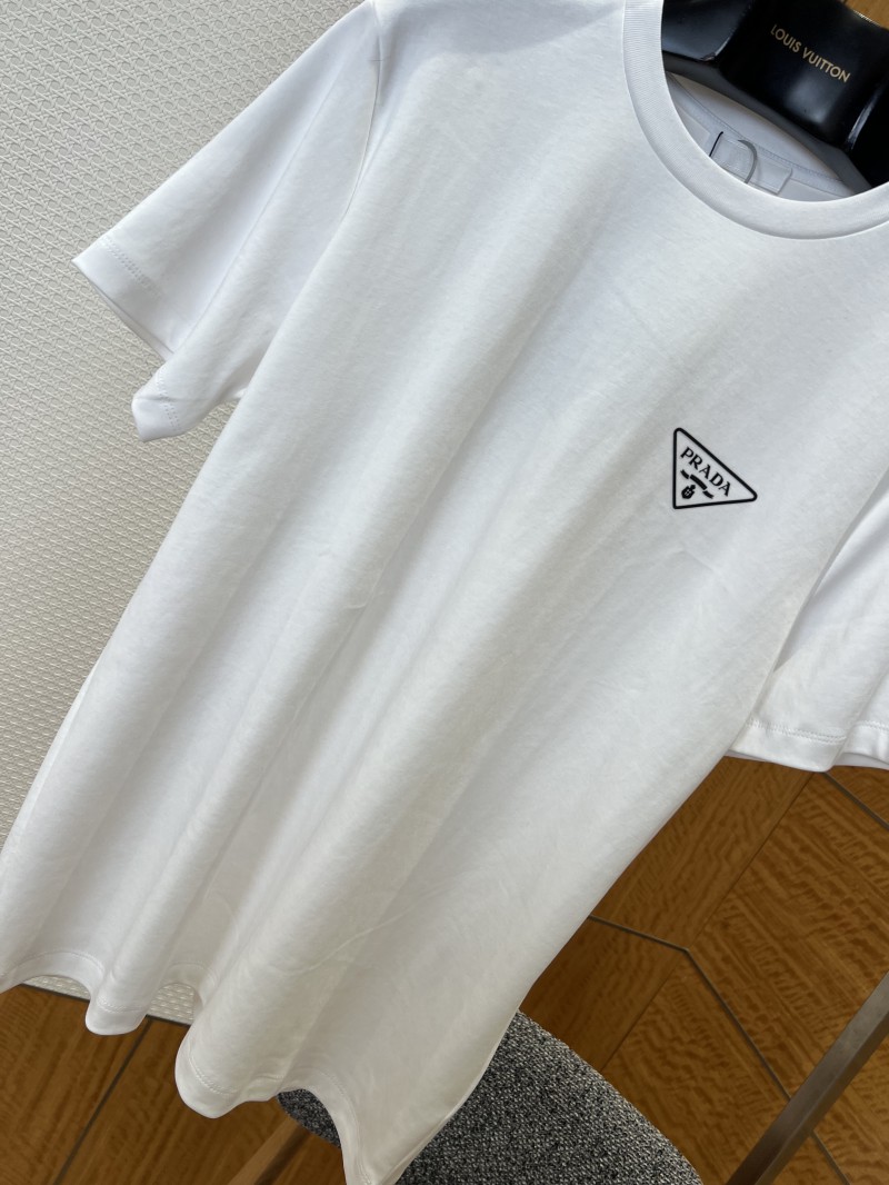 Prada Classic Triangle Logo Crew Neck Short Sleeve T-Shirt 1 3