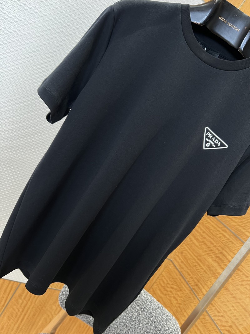Prada Classic Triangle Logo Crew Neck Short Sleeve T-Shirt 2 3