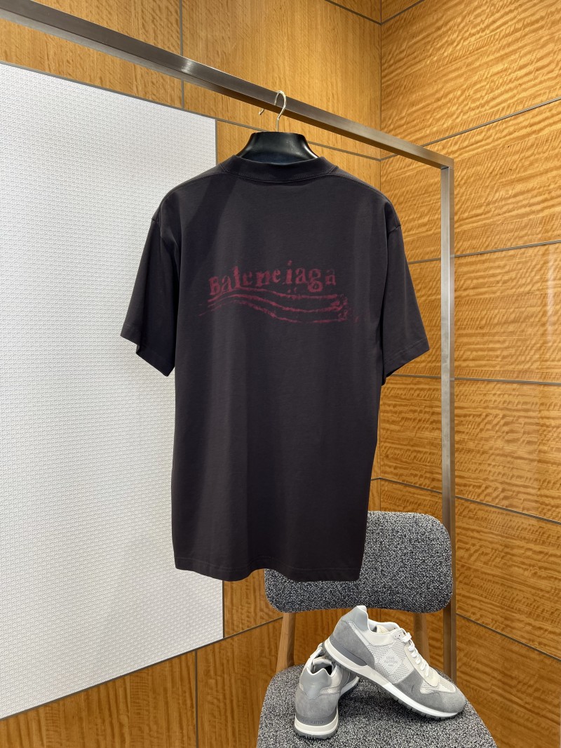 Balenciaga Plain Knit Printed Short-Sleeve T-Shirt 1 1