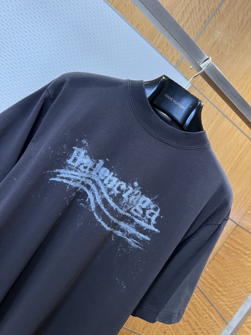 Balenciaga Plain Knit Printed Short-Sleeve T-Shirt 1 2