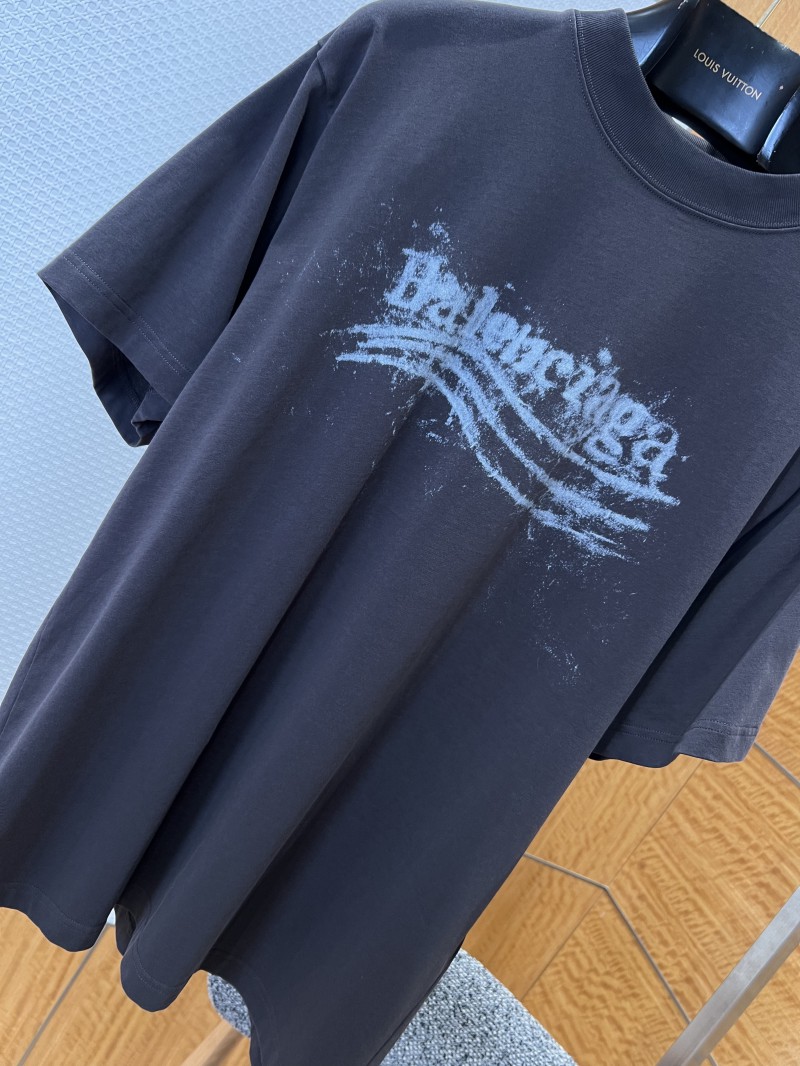 Balenciaga Plain Knit Printed Short-Sleeve T-Shirt 1 3