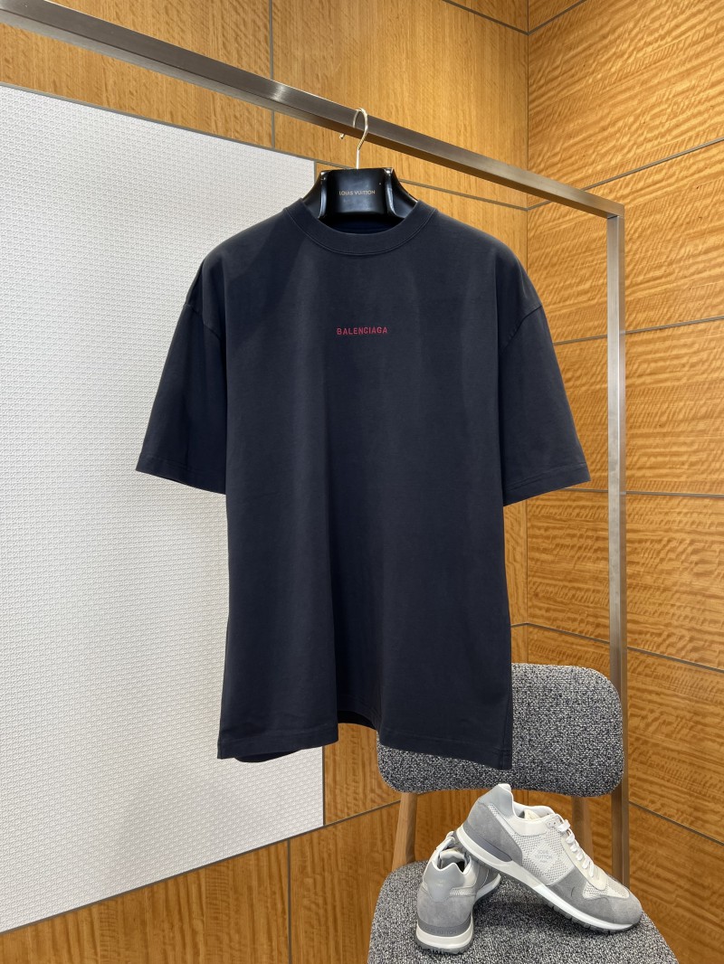 Balenciaga Color-Block Embroidered Crew Neck Short-Sleeve T-Shirt 1 5