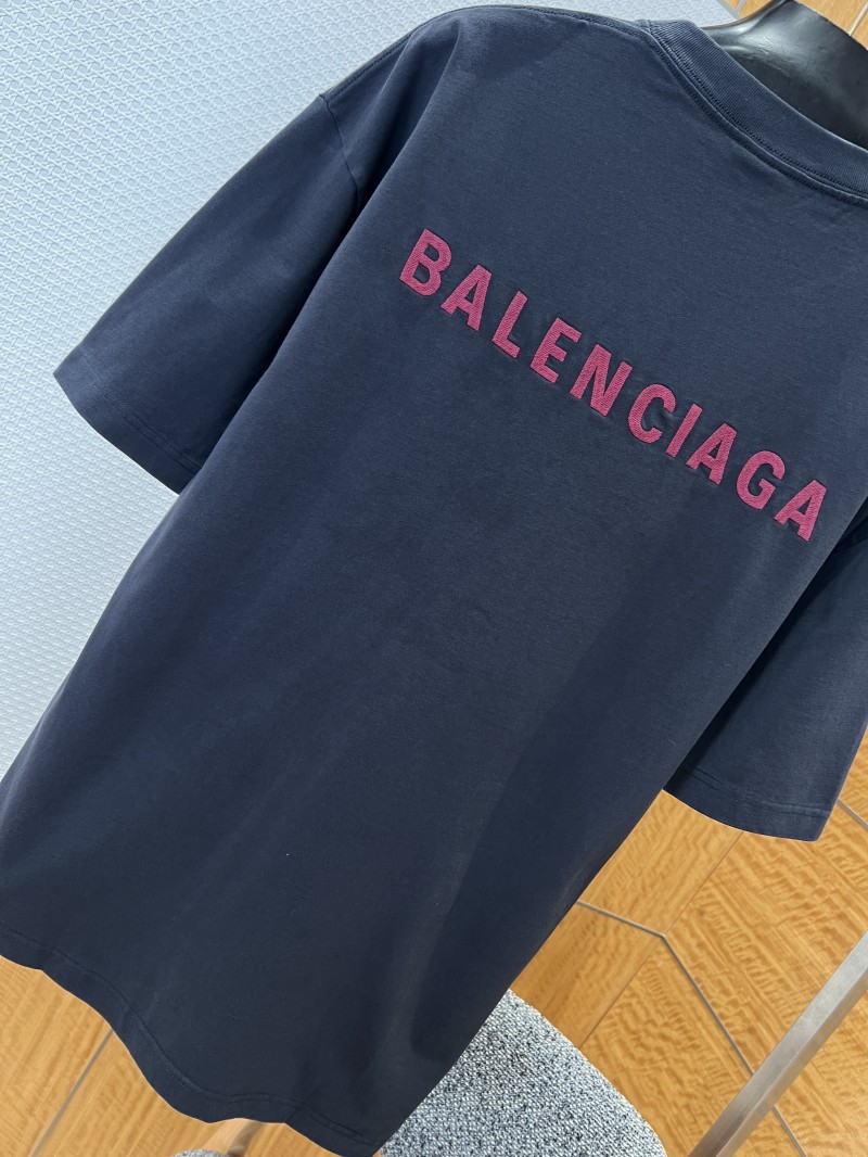 Balenciaga Color-Block Embroidered Crew Neck Short-Sleeve T-Shirt 1 6
