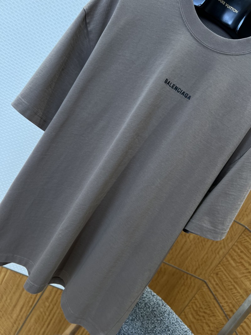 Balenciaga Color-Block Embroidered Crew Neck Short-Sleeve T-Shirt 2 3