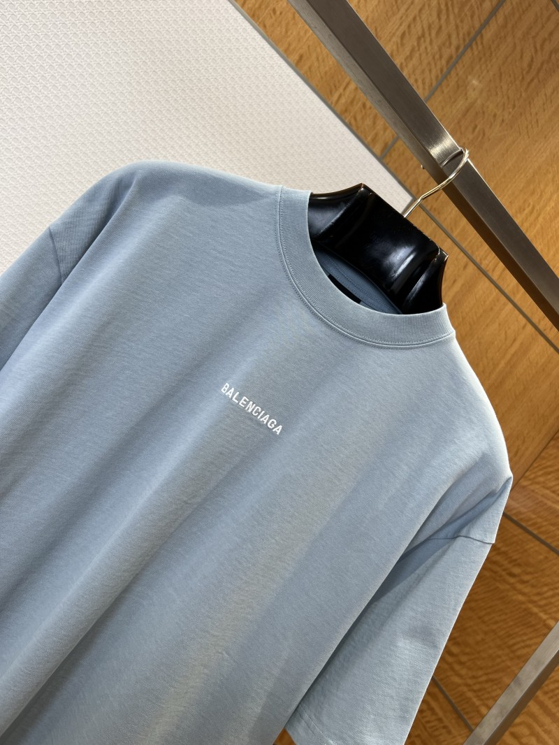 Balenciaga Color-Block Embroidered Crew Neck Short-Sleeve T-Shirt 3 2