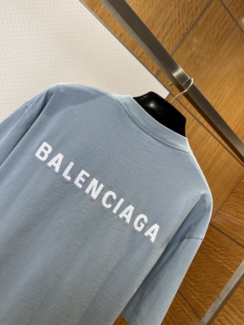 Balenciaga Color-Block Embroidered Crew Neck Short-Sleeve T-Shirt 3 5