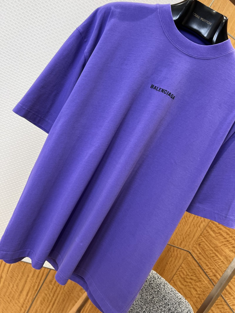 Balenciaga Color-Block Embroidered Crew Neck Short-Sleeve T-Shirt 4 3