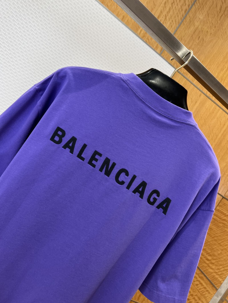 Balenciaga Color-Block Embroidered Crew Neck Short-Sleeve T-Shirt 4 5