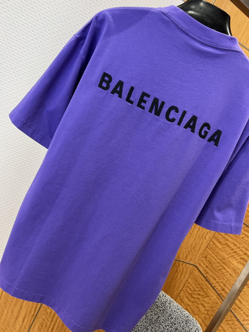 Balenciaga Color-Block Embroidered Crew Neck Short-Sleeve T-Shirt 4 6