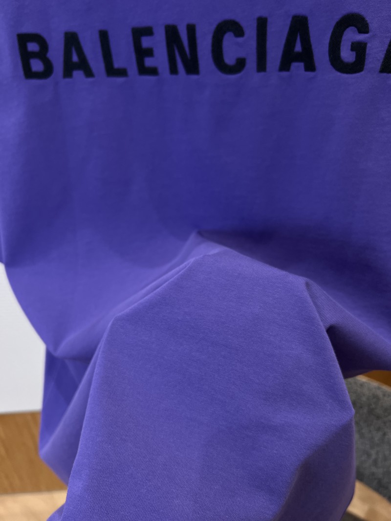 Balenciaga Color-Block Embroidered Crew Neck Short-Sleeve T-Shirt 4 7