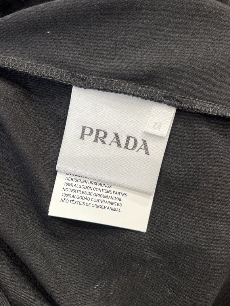 Prada Letter Pocket Crew Neck Short Sleeve T-Shirt 1 8