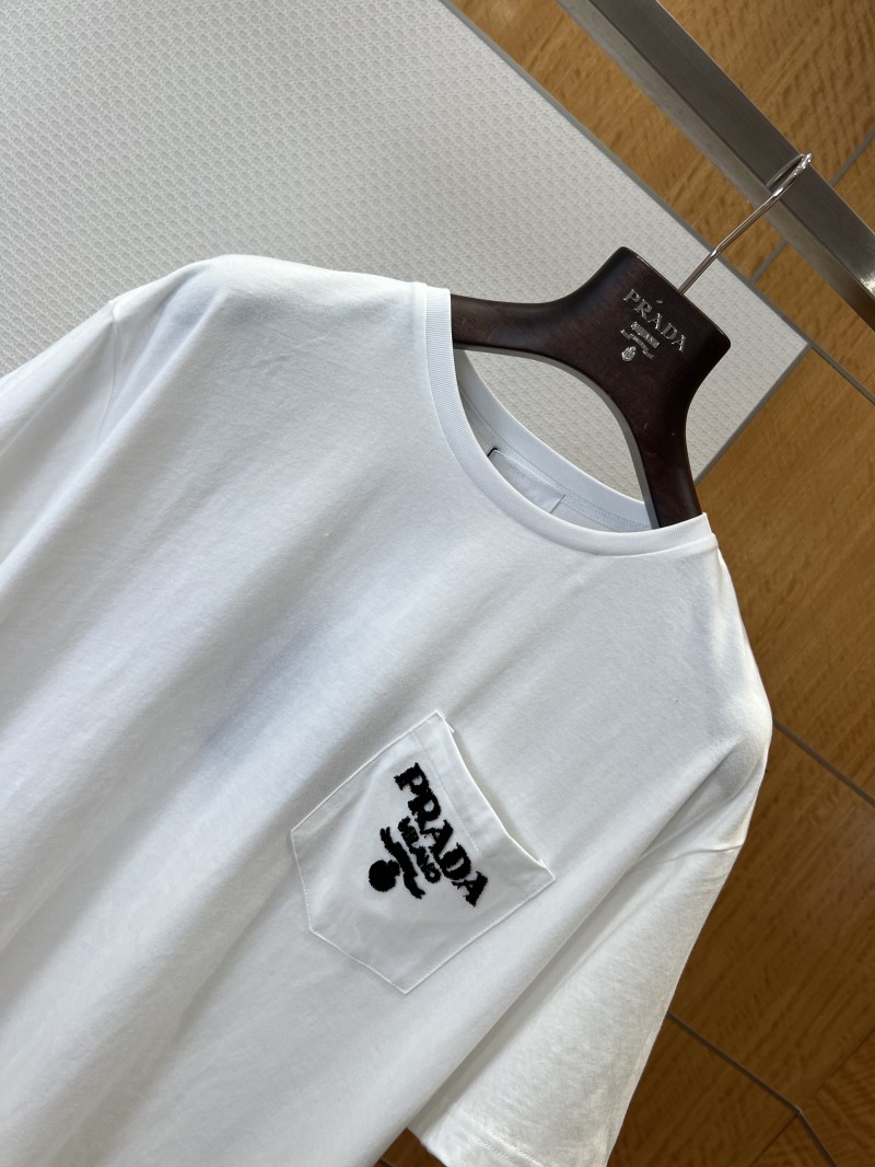 Prada Letter Pocket Crew Neck Short Sleeve T-Shirt 2 2