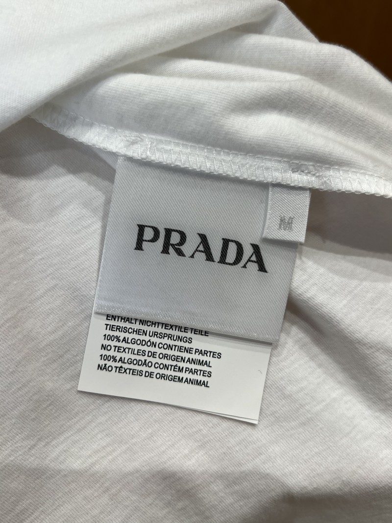Prada Letter Pocket Crew Neck Short Sleeve T-Shirt 2 8