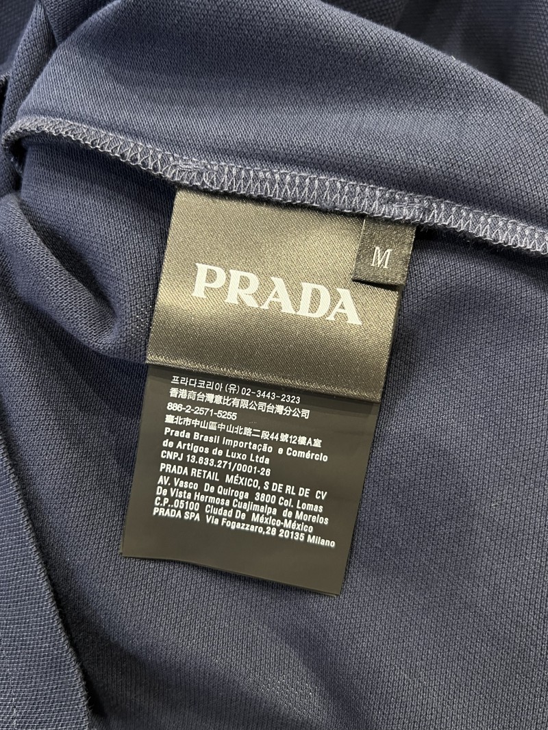 Prada Logo Micro-Logo Striped Short-Sleeve Polo Shirt 2 8