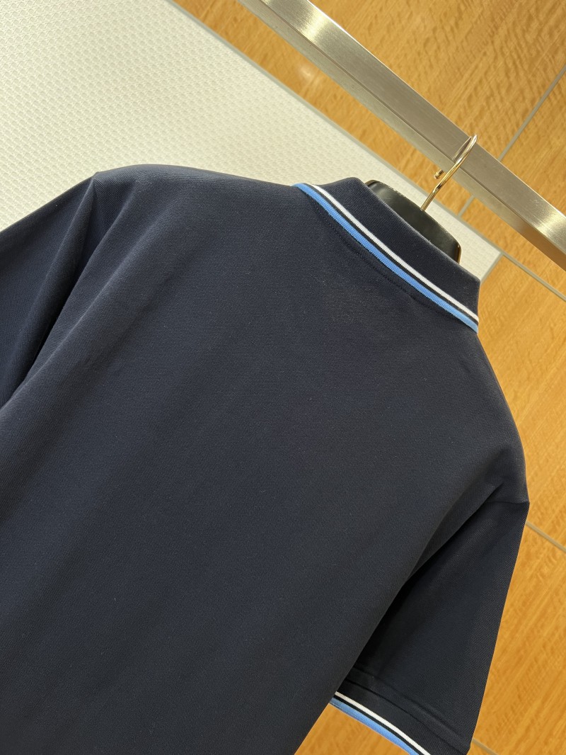 Prada Logo Micro-Logo Striped Short-Sleeve Polo Shirt 1 5