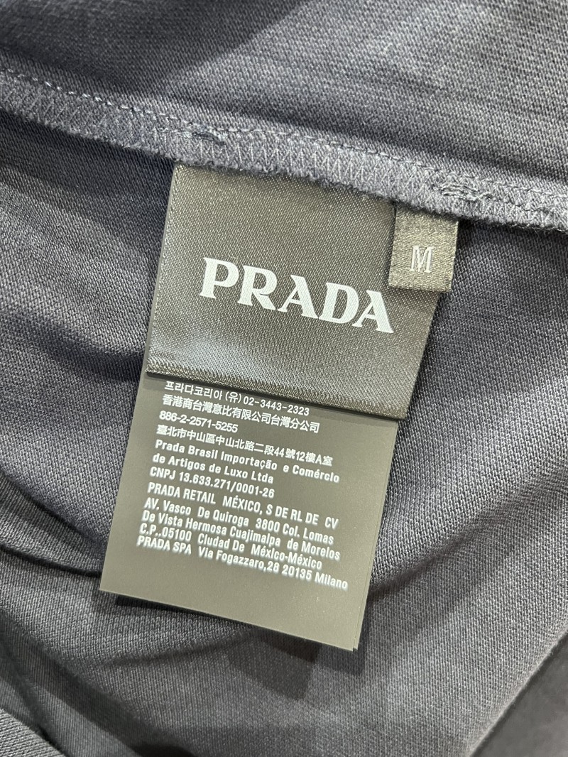 Prada Logo Micro-Logo Striped Short-Sleeve Polo Shirt 1 8