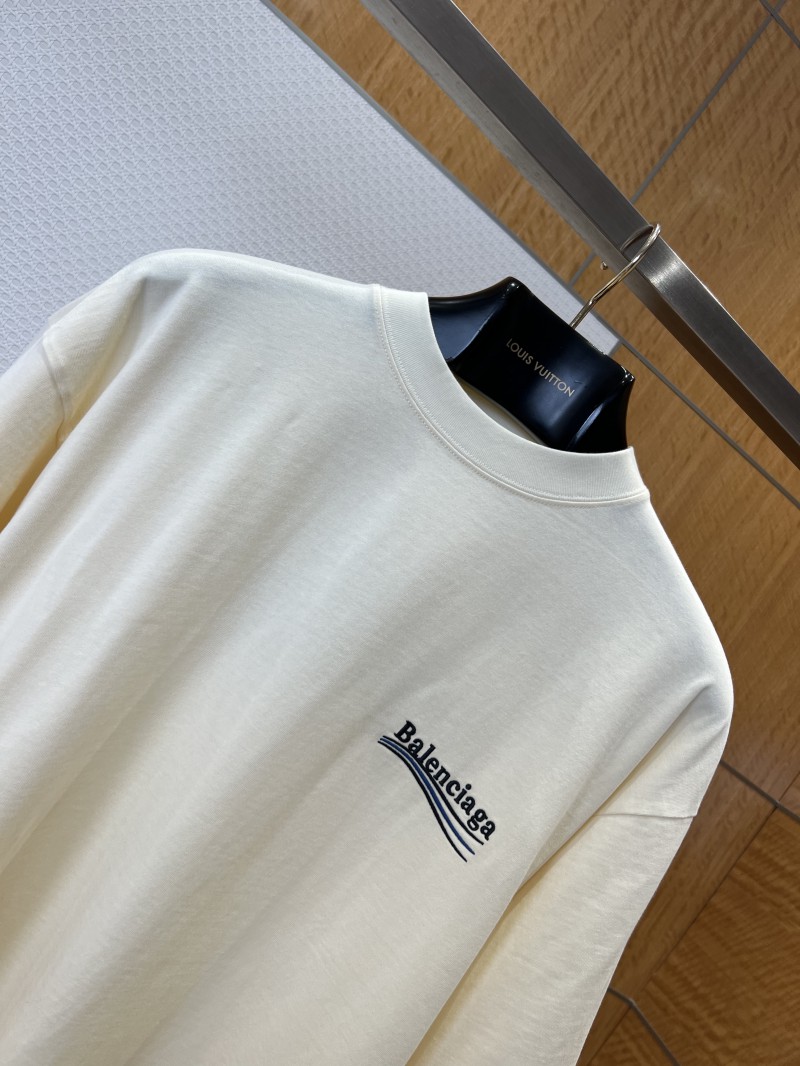 Balenciaga Embroidered Logo Crew Neck Short Sleeve T-Shirt 1 2