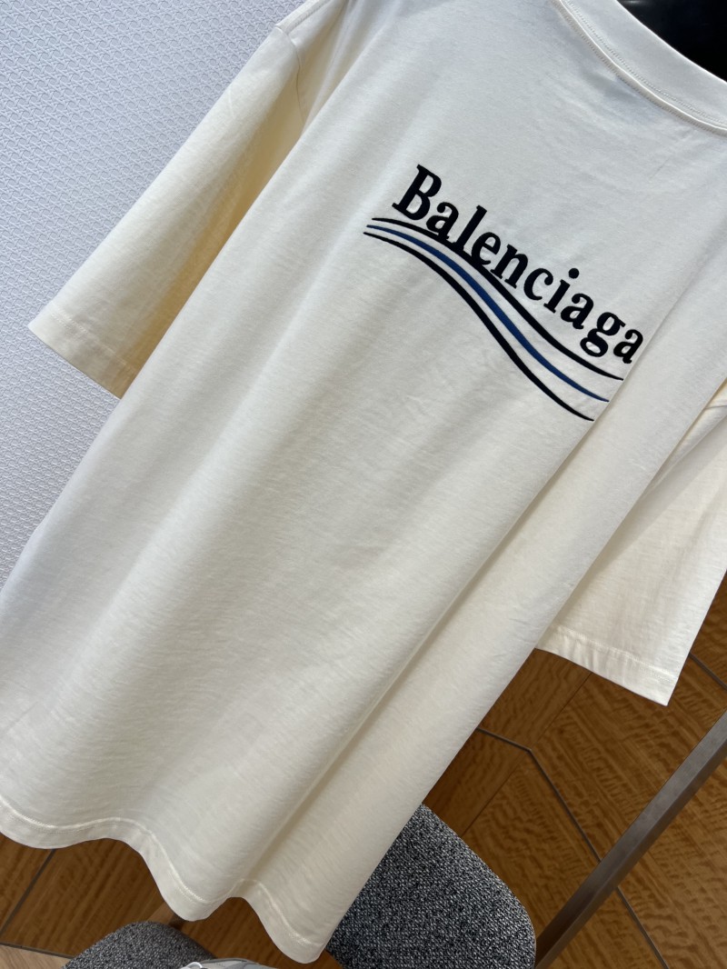 Balenciaga Embroidered Logo Crew Neck Short Sleeve T-Shirt 1 6