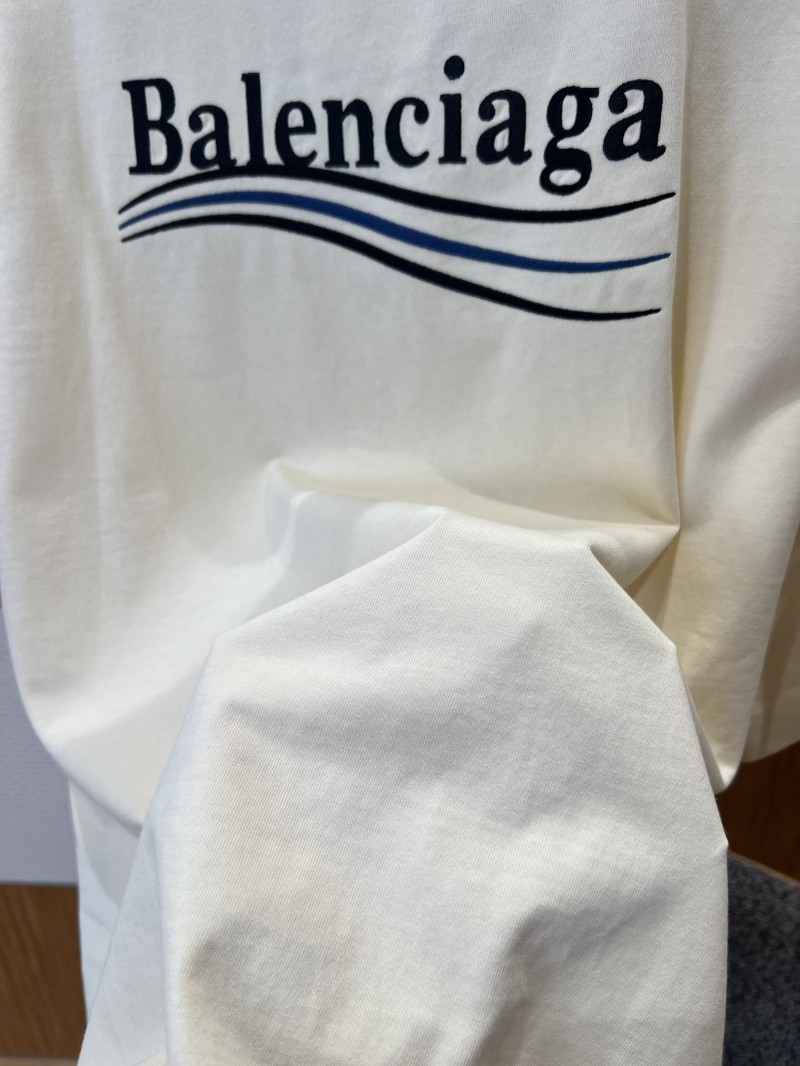 Balenciaga Embroidered Logo Crew Neck Short Sleeve T-Shirt 1 7