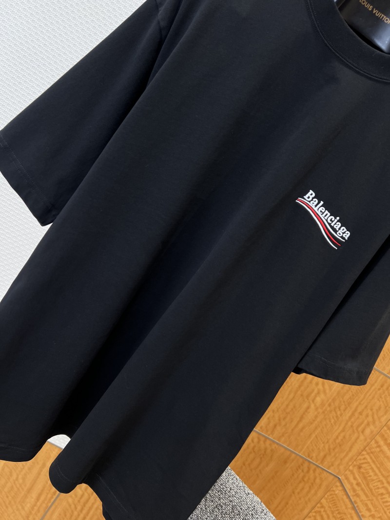 Balenciaga Embroidered Logo Crew Neck Short Sleeve T-Shirt 2 3
