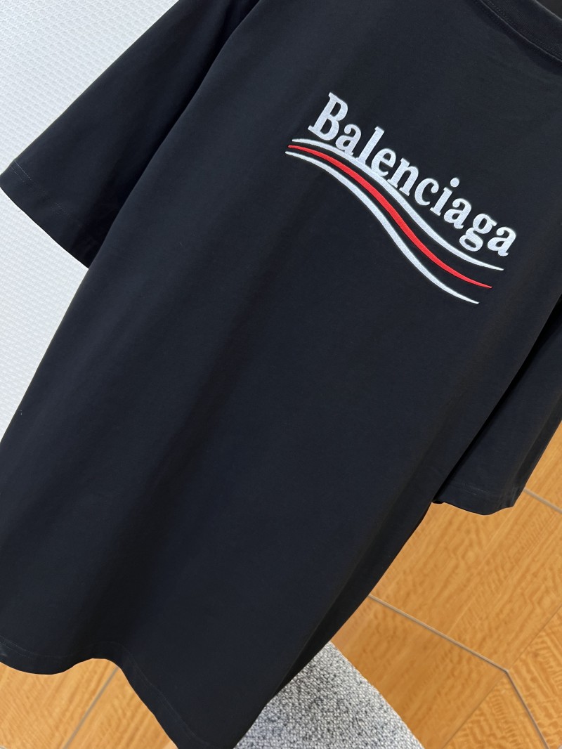Balenciaga Embroidered Logo Crew Neck Short Sleeve T-Shirt 2 6