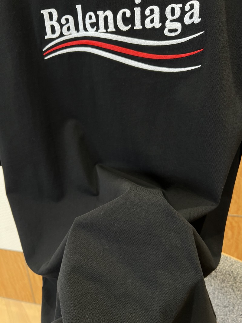 Balenciaga Embroidered Logo Crew Neck Short Sleeve T-Shirt 2 7