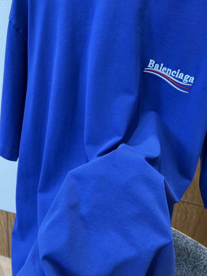 Balenciaga Embroidered Logo Crew Neck Short Sleeve T-Shirt 3 4