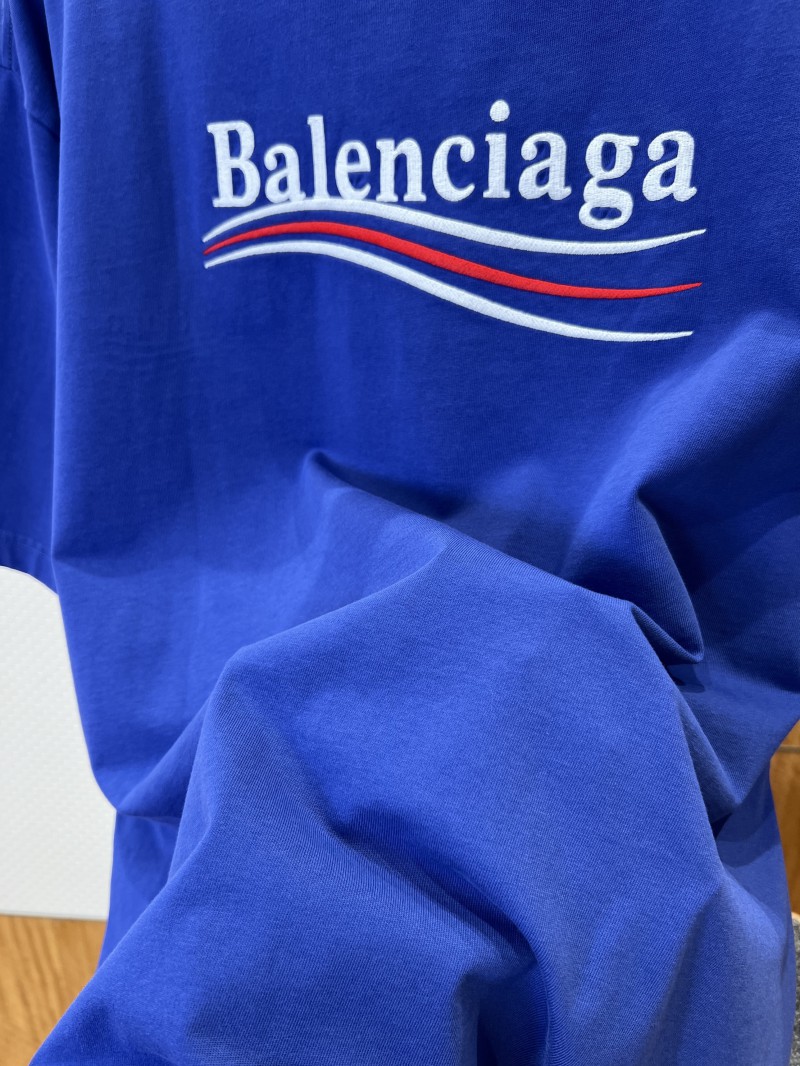 Balenciaga Embroidered Logo Crew Neck Short Sleeve T-Shirt 3 7