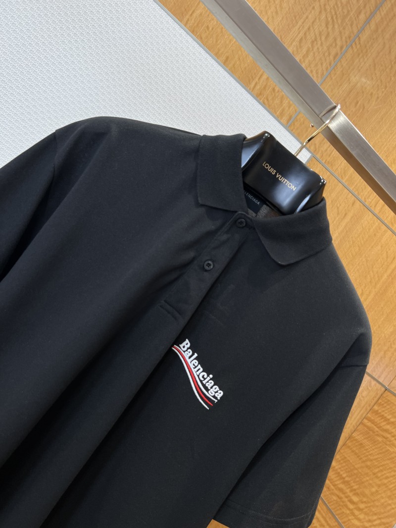 Balenciaga Letter Embroidered Logo Short-Sleeve Polo Shirt 2