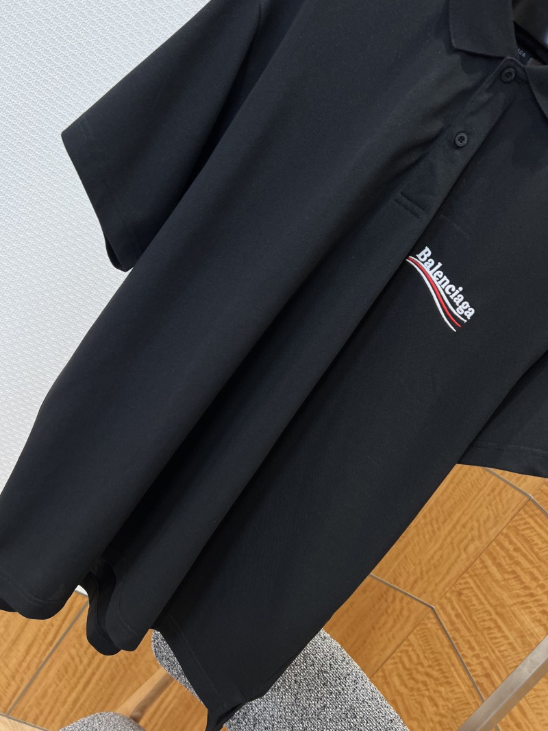 Balenciaga Letter Embroidered Logo Short-Sleeve Polo Shirt 3