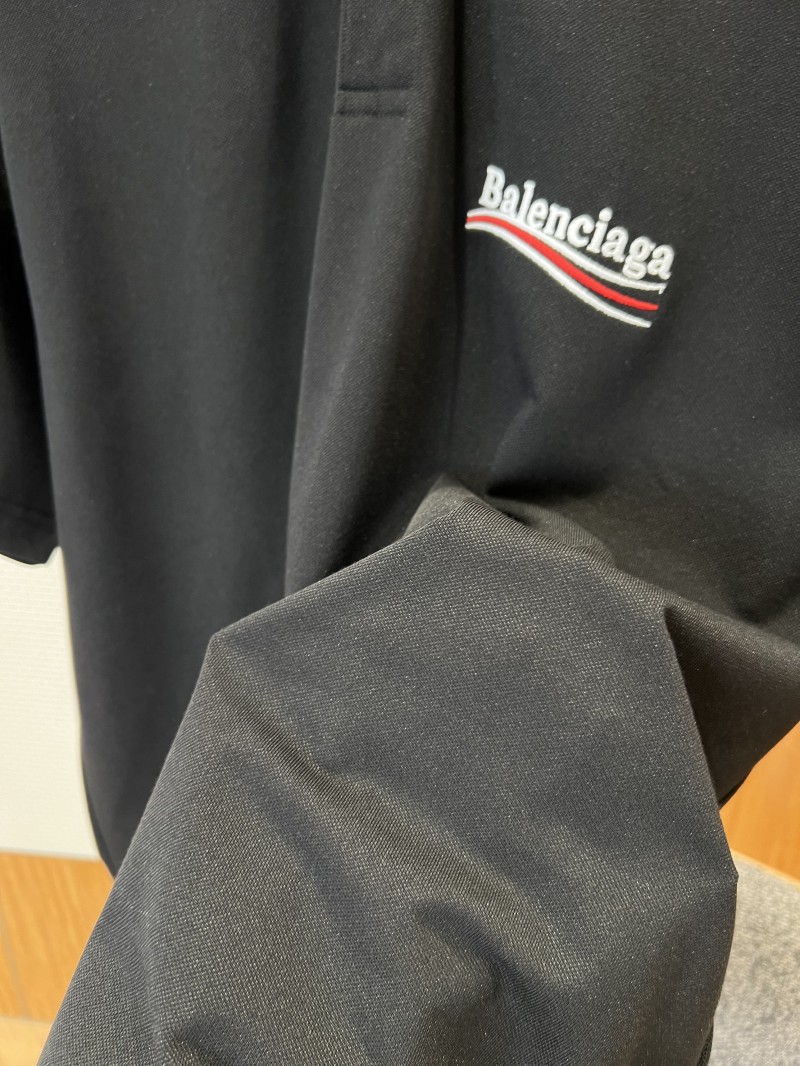 Balenciaga Letter Embroidered Logo Short-Sleeve Polo Shirt 4