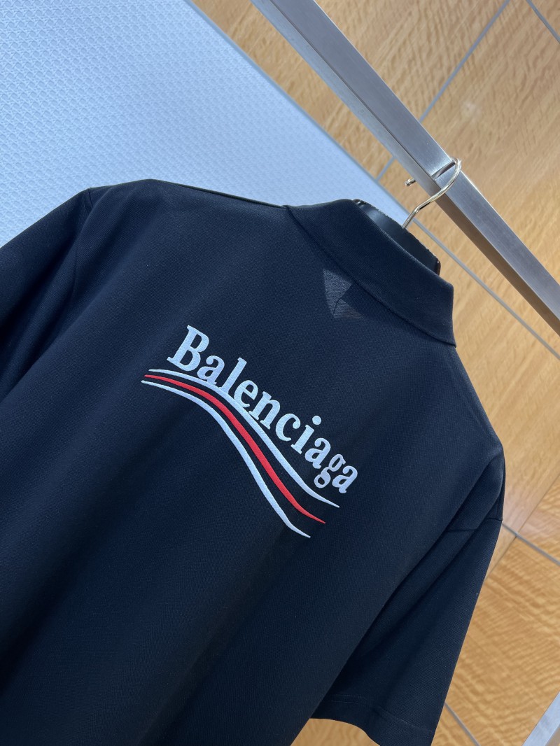 Balenciaga Letter Embroidered Logo Short-Sleeve Polo Shirt 5