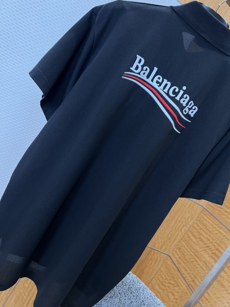 Balenciaga Letter Embroidered Logo Short-Sleeve Polo Shirt 6