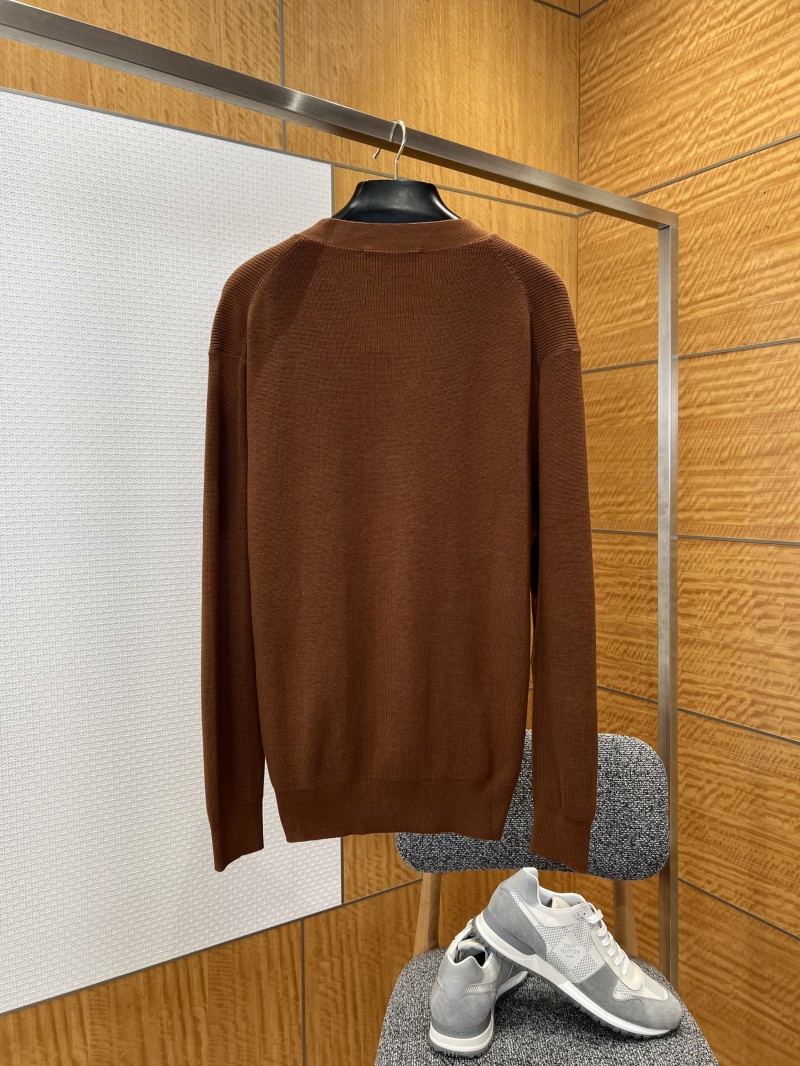 LV Leather Label Knit Cardigan 1