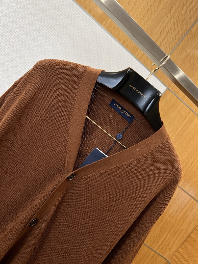 LV Leather Label Knit Cardigan 2