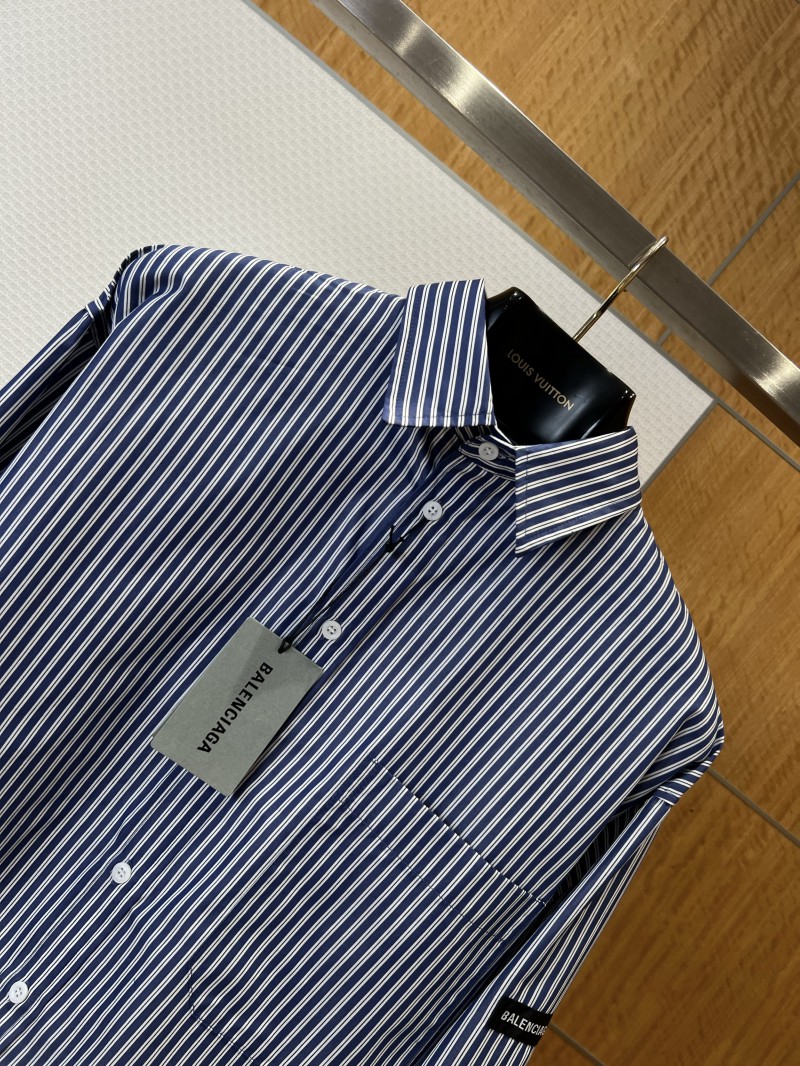 Balenciaga Logo Minimalist Striped Long-Sleeve Shirt 2