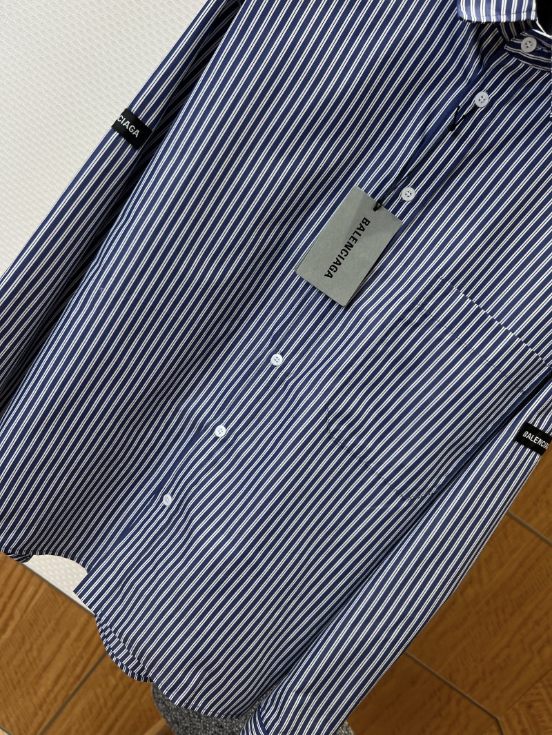 Balenciaga Logo Minimalist Striped Long-Sleeve Shirt 3