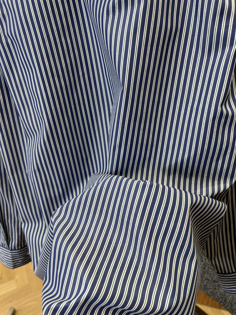 Balenciaga Logo Minimalist Striped Long-Sleeve Shirt 7