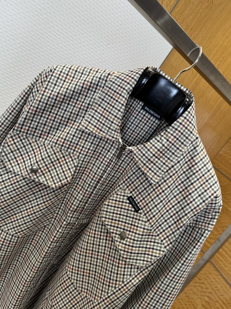 Balenciaga Checkered Pocket Zipper Jacket Coat 2