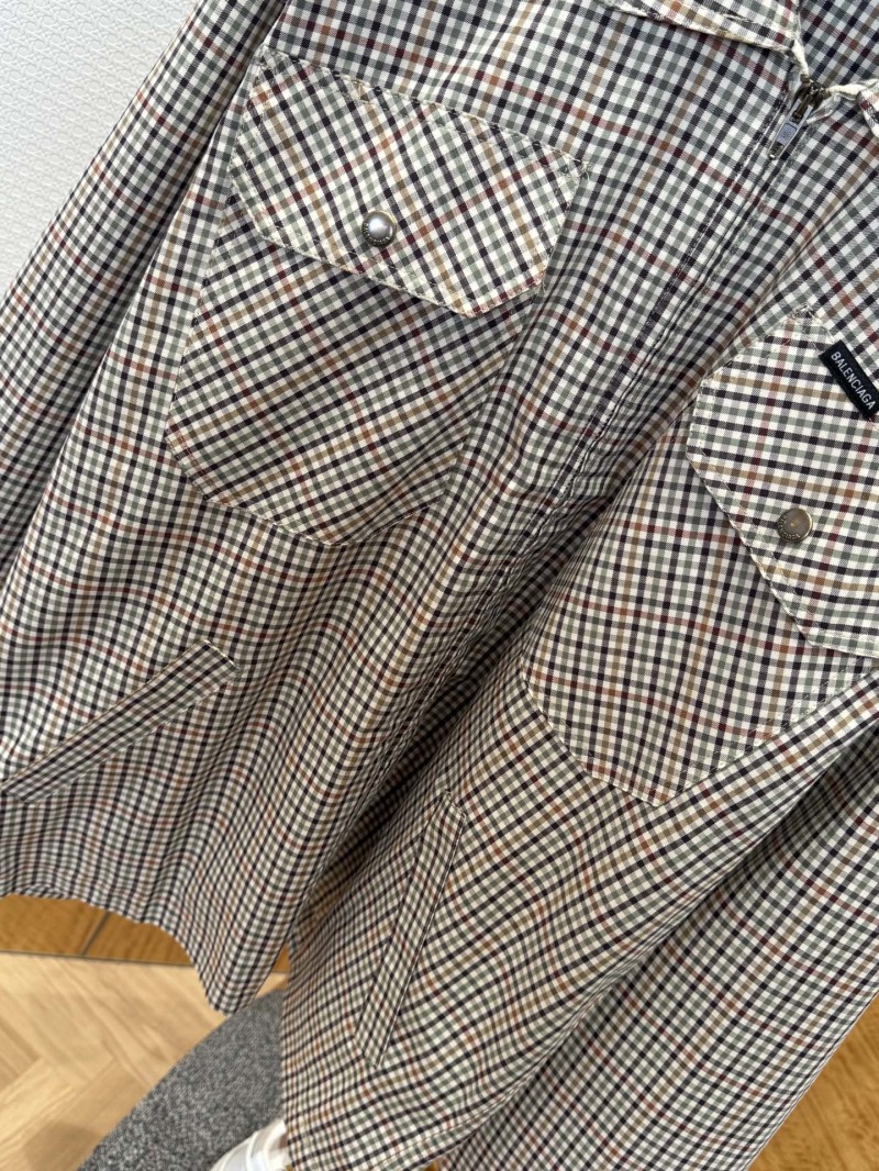 Balenciaga Checkered Pocket Zipper Jacket Coat 3