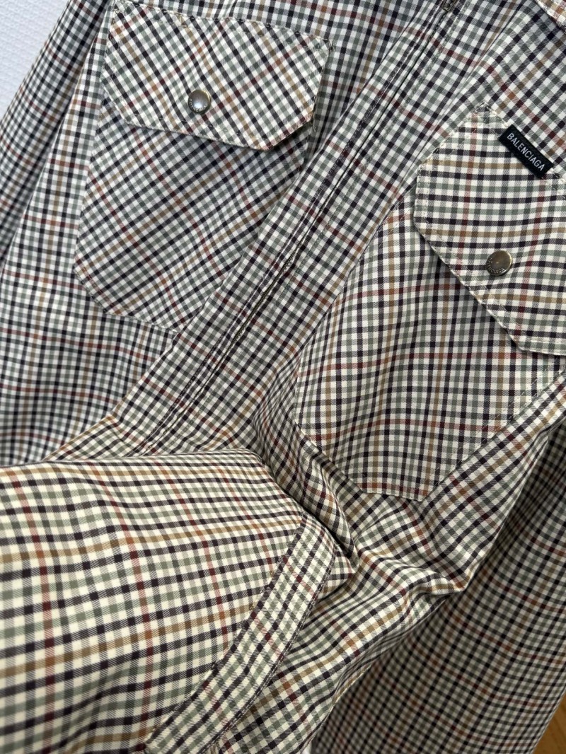 Balenciaga Checkered Pocket Zipper Jacket Coat 4