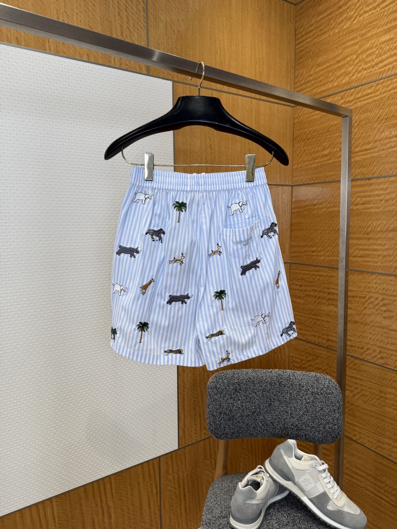 LV Animal Embroidered Striped Shorts 1