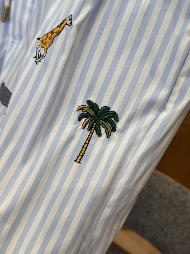 LV Animal Embroidered Striped Shorts 4