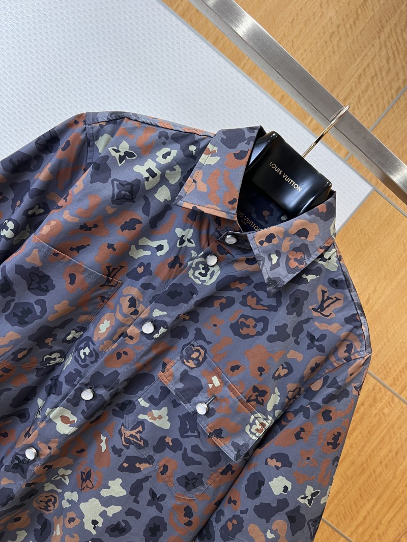 LV Floral Camouflage Print Short-Sleeve Shirt 2