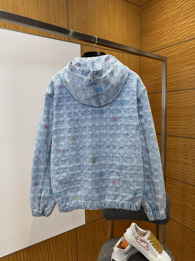 LV All-Over Print Color Jacquard Zipper Hooded Jacket 1