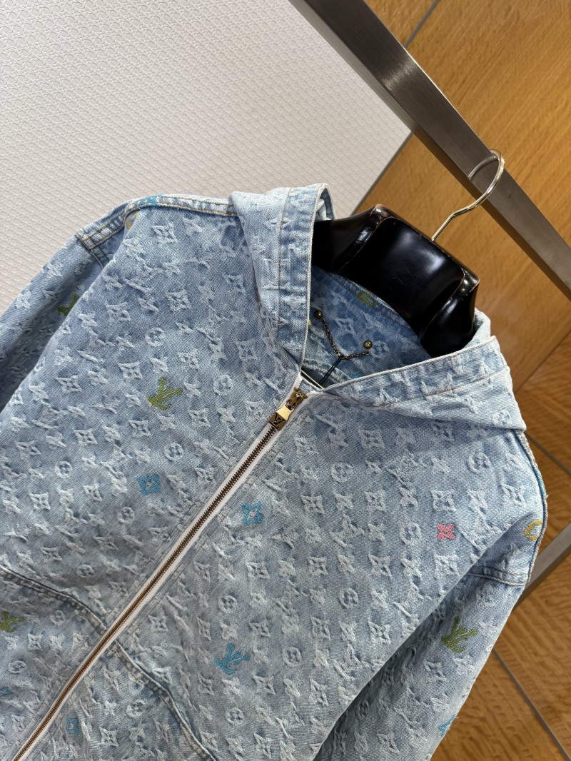 LV All-Over Print Color Jacquard Zipper Hooded Jacket 2